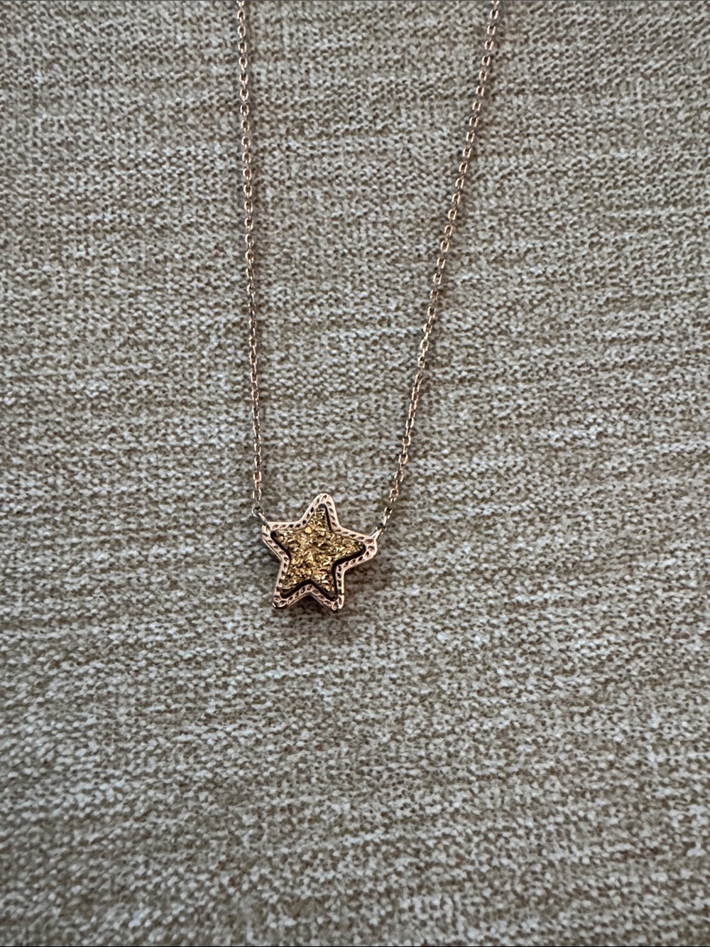 Kendra Scott Rose Gold Star Druzy Necklace